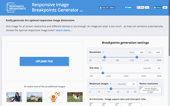 Responsive Image Breakpoints Generator